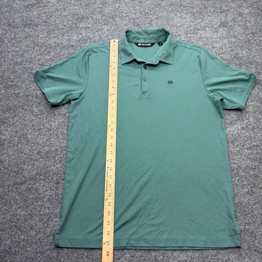TravisMathew Mens Medium Green Short Sleeve Performance Golf Polo Shirt - Picture 6 of 8